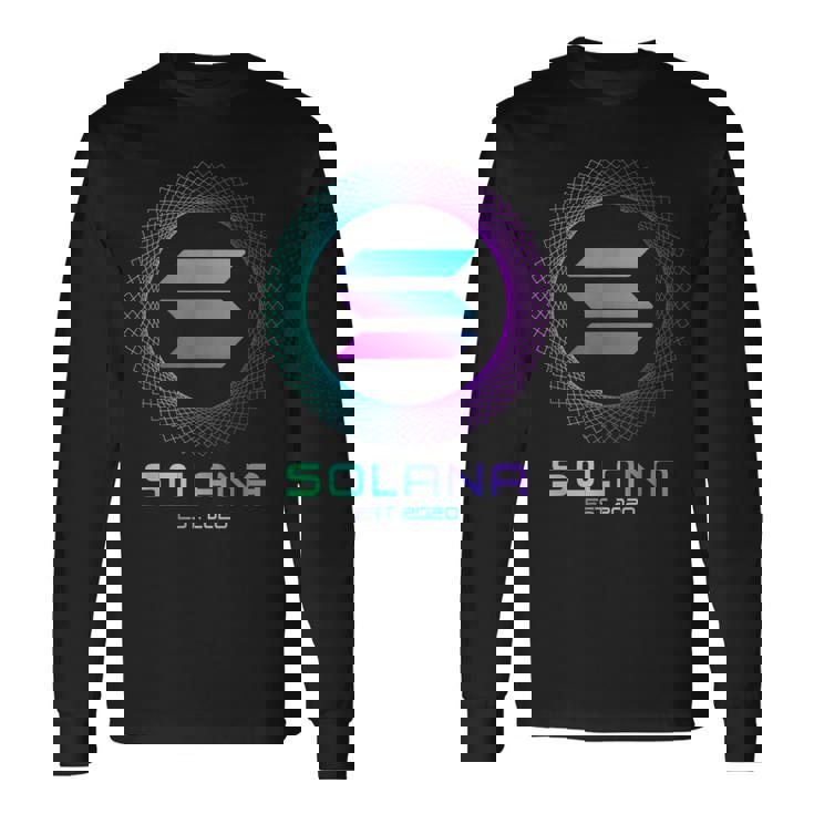 Solanaolコイン暗号ロゴブロックチェーン ソラナ 長袖Tシャツ
