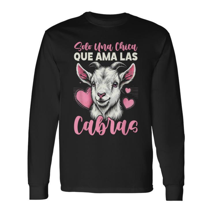 Solo Una Chica Que Ama Las Cabras Amante De Cabras Camiseta de manga larga