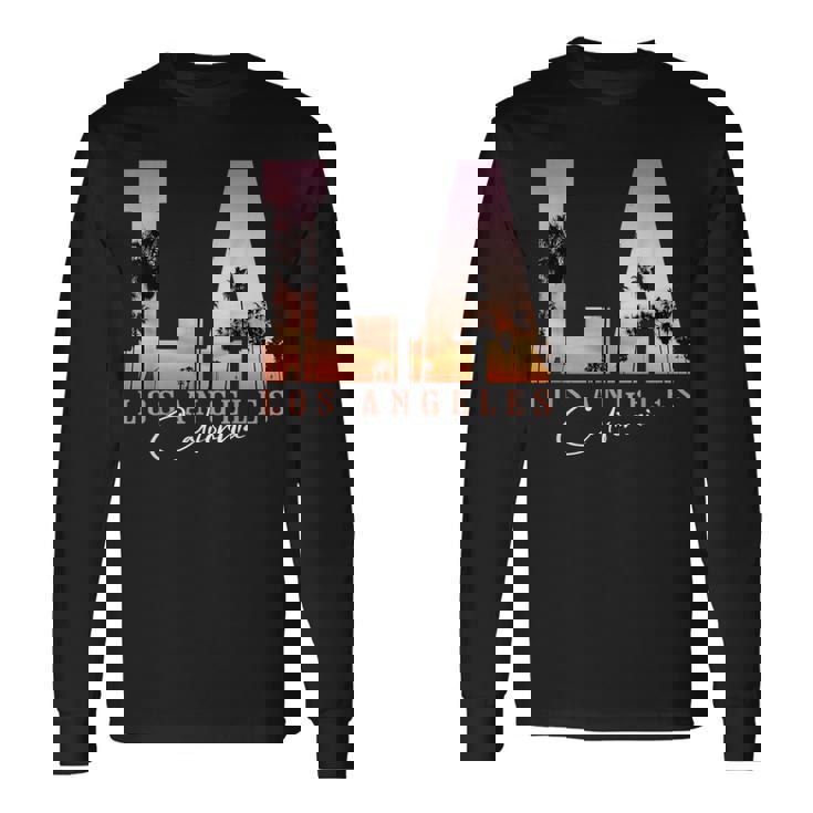 Souvenir Du Coucher Deoleil La Los Angeles Californie T-shirt à manches longues