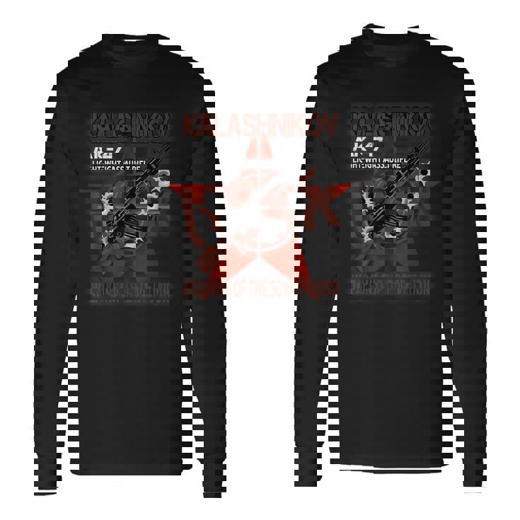 Soviet Kalashnikov Ak-47 ヴィンテージ ソ連ロシアライフル銃 Cccp 長袖Tシャツ