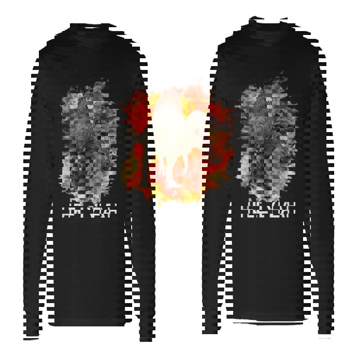 Spinosaurus Hell Yeah Dinosauro Con Fuoco E Fiamme Maglietta a