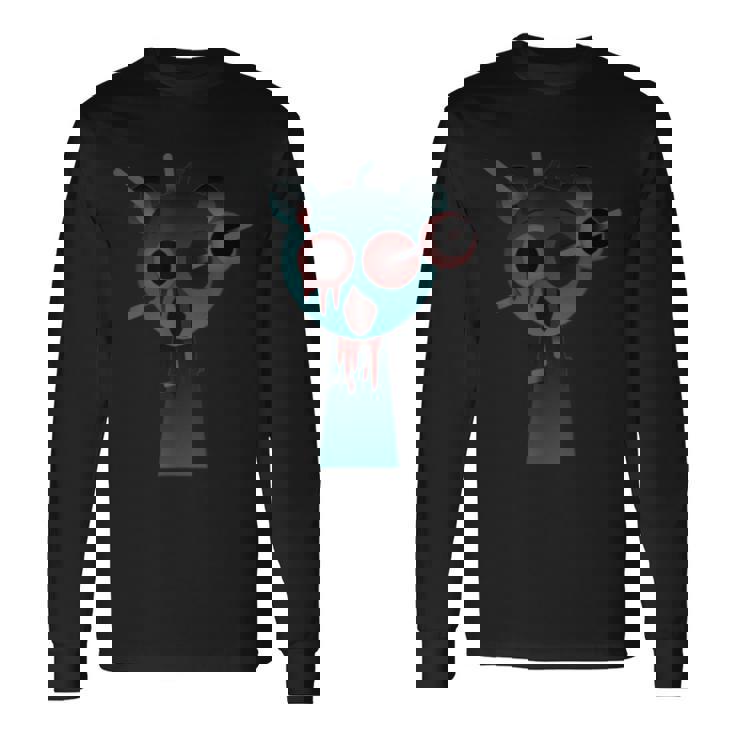 Sprunkiの怖いスカイブルー 長袖Tシャツ