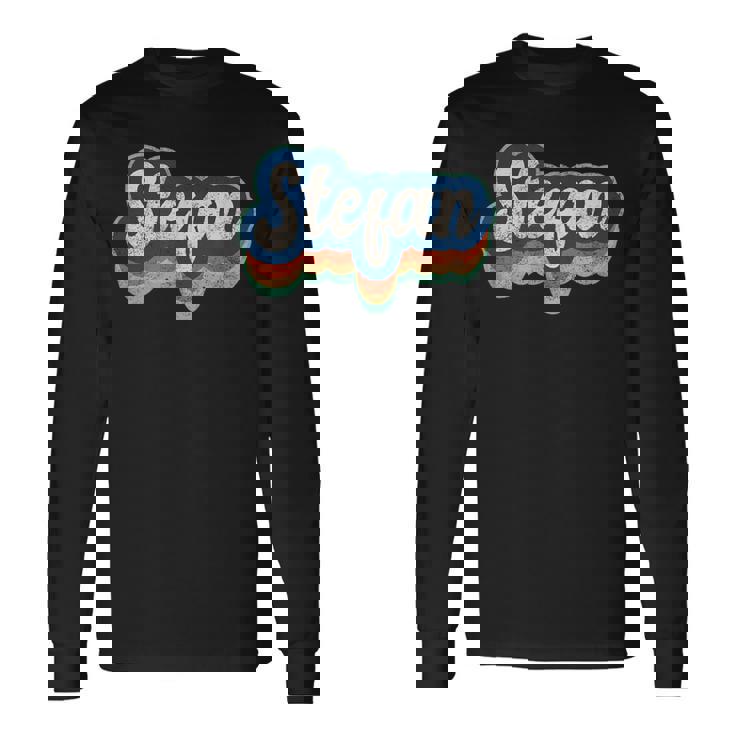 Stefan ファーストネーム 男の子 ヴィンテージスタイル 70年代 80年代 パーソナライズ 長袖Tシャツ