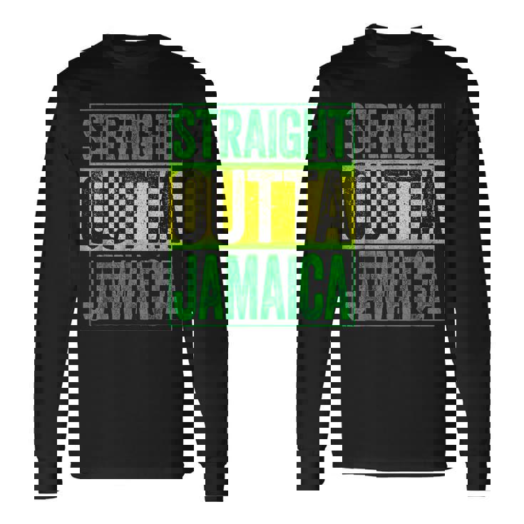 Straight Outta Jamaica ジャマイカ カリビアン レトロ レゲエ パーティー 長袖Tシャツ