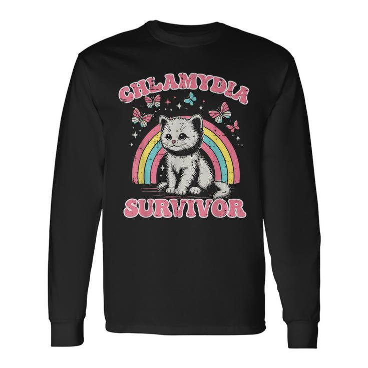 Survivor Cat Cringe Weird Adult Humor Inappropriate Long Sleeve T-Shirt