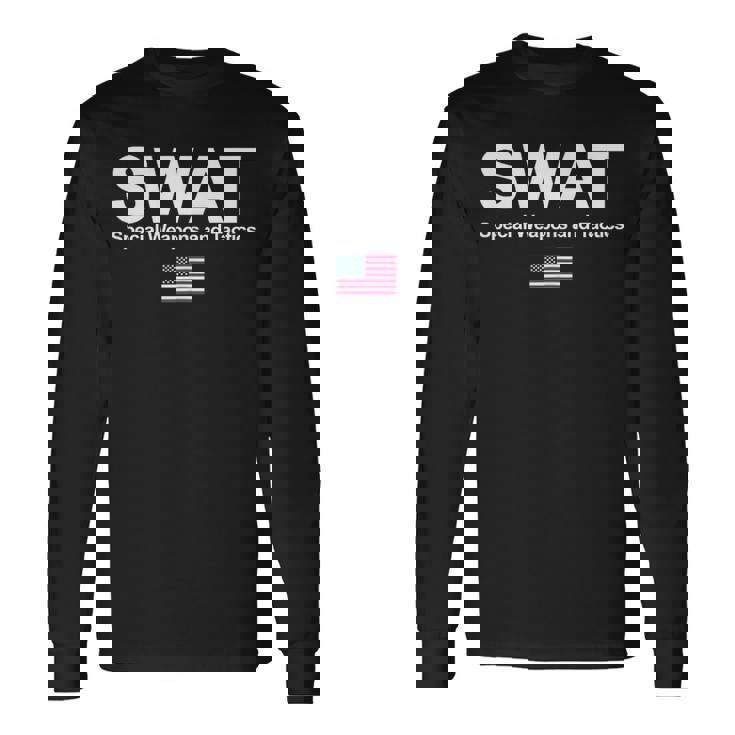 Swat シャツ Unitedpecial Police Usa フラッグ 胸ロゴ 長袖Tシャツ