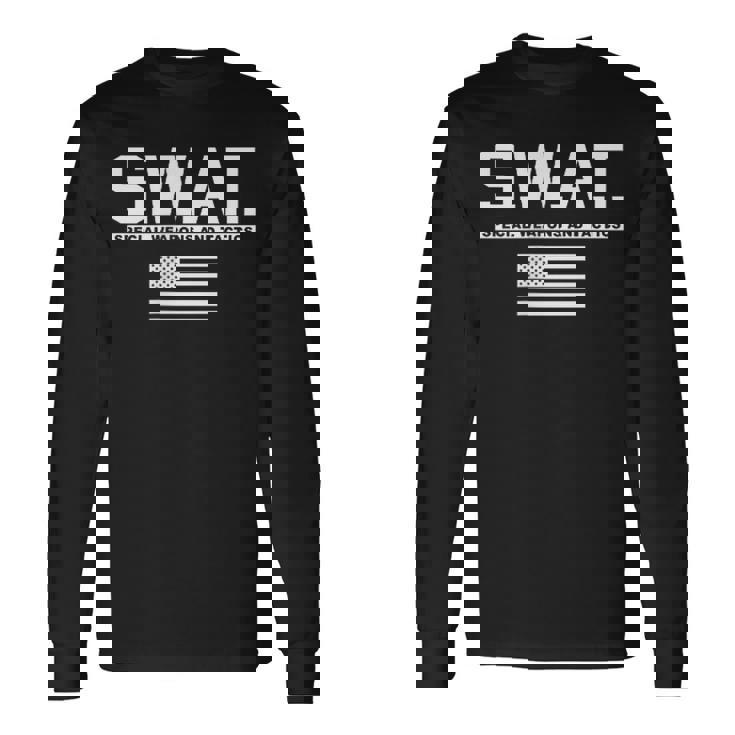 Swat スペシャル 武器と戦術警察WAT 長袖Tシャツ