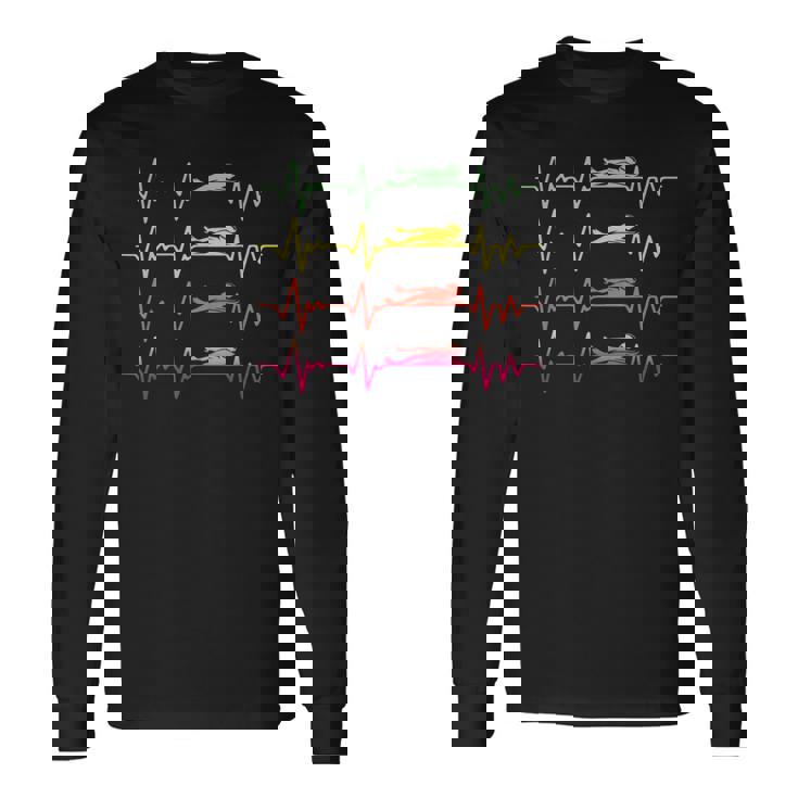 Swimmer スイミング ハートビート バタフライ ファニースイム 長袖Tシャツ