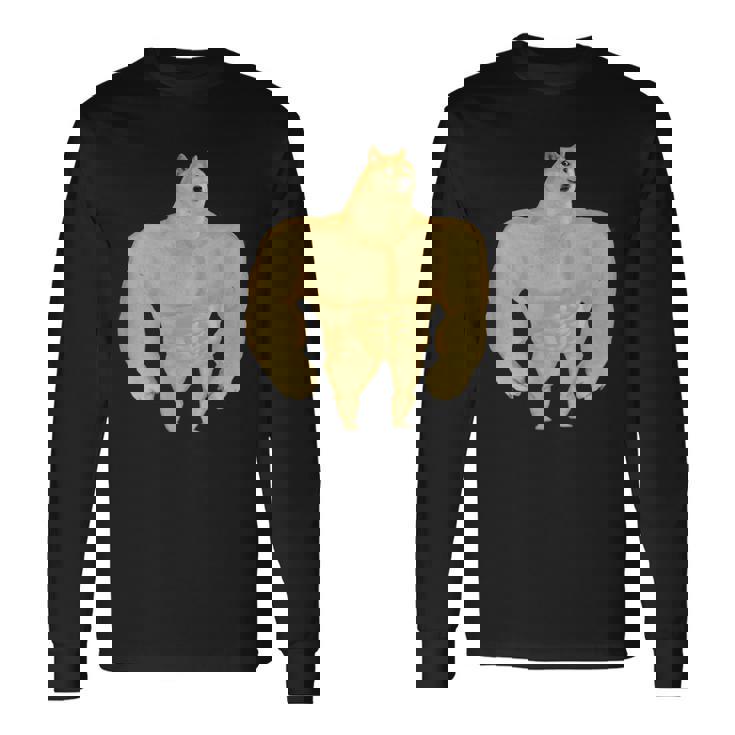 Swole Doge Meme Buff Doge Meme 長袖Tシャツ