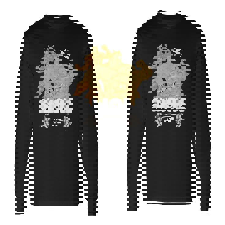 Swole Gymwole Doge Meme Buff Doge Meme 長袖Tシャツ