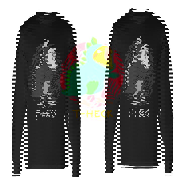 T Heck オカメインコ 面白い 恐竜 鳥 怒っているオウム 鳥 ミーム 長袖Tシャツ