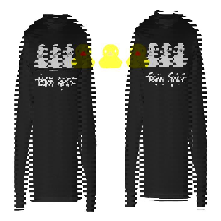 Teampirit Three イエローラバーダックグラフィックプリント 長袖Tシャツ