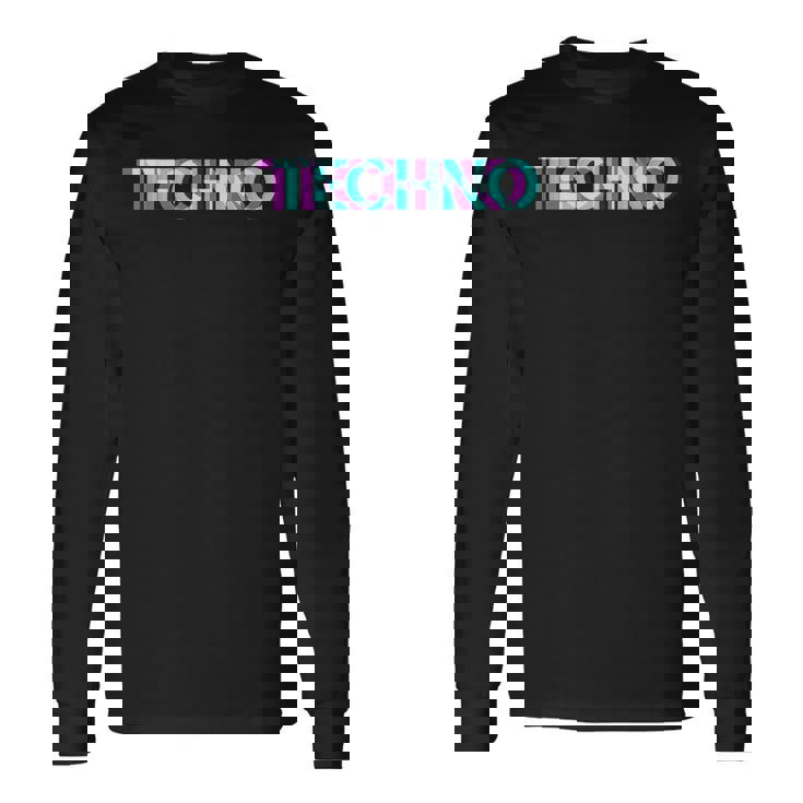 Techno Edm Music Rave Party Raver Dj テクノハウス 長袖Tシャツ