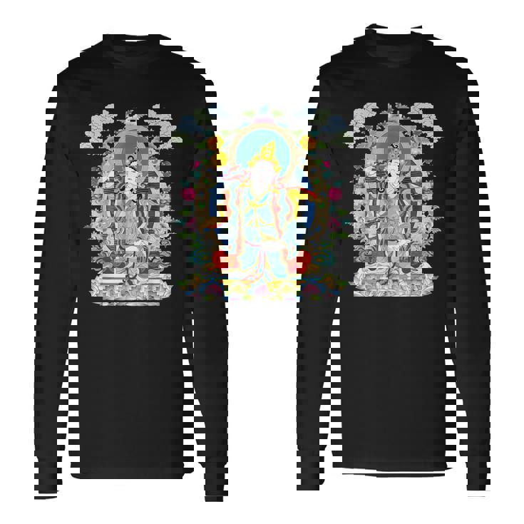 Thangka ブッダ ヨガ 曼荼羅 瞑想 仏教 ナマステ 長袖Tシャツ