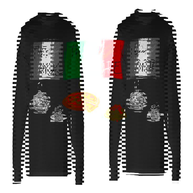 That's Amore ピザ パスタ好き イタリア料理 イタリア国旗 長袖Tシャツ