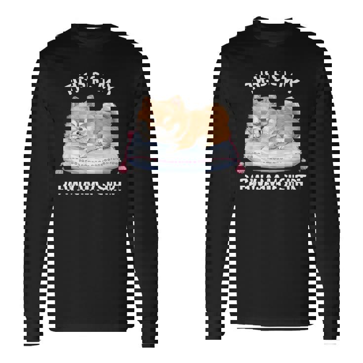 This Is My Pawjama Pomeranian 公式犬用昼寝 長袖Tシャツ