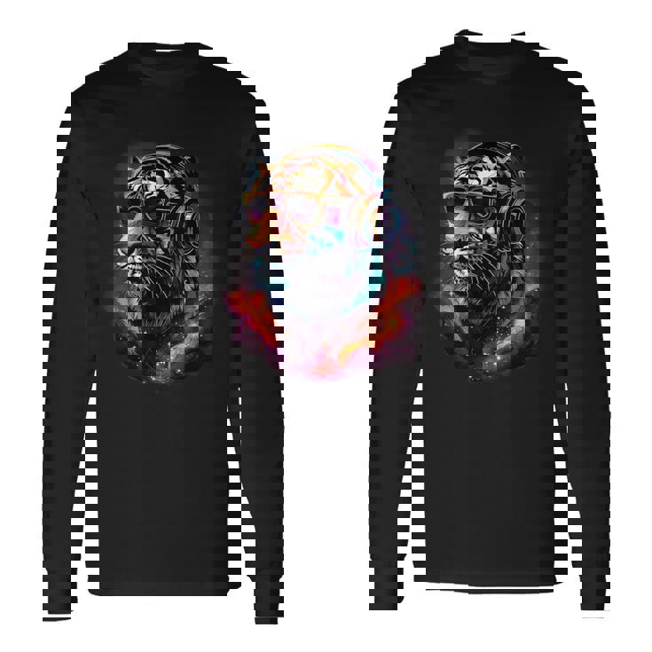 Tiger Dj テクノ Edm ミュージックヘッドフォン アートワーク ビートメーカー 長袖Tシャツ