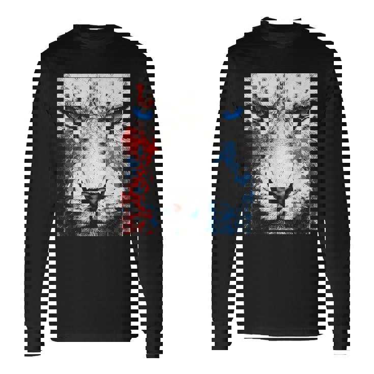 Tigre Ojos Azules Arte Animal Dibujo Motivo Anime Camiseta de manga larga