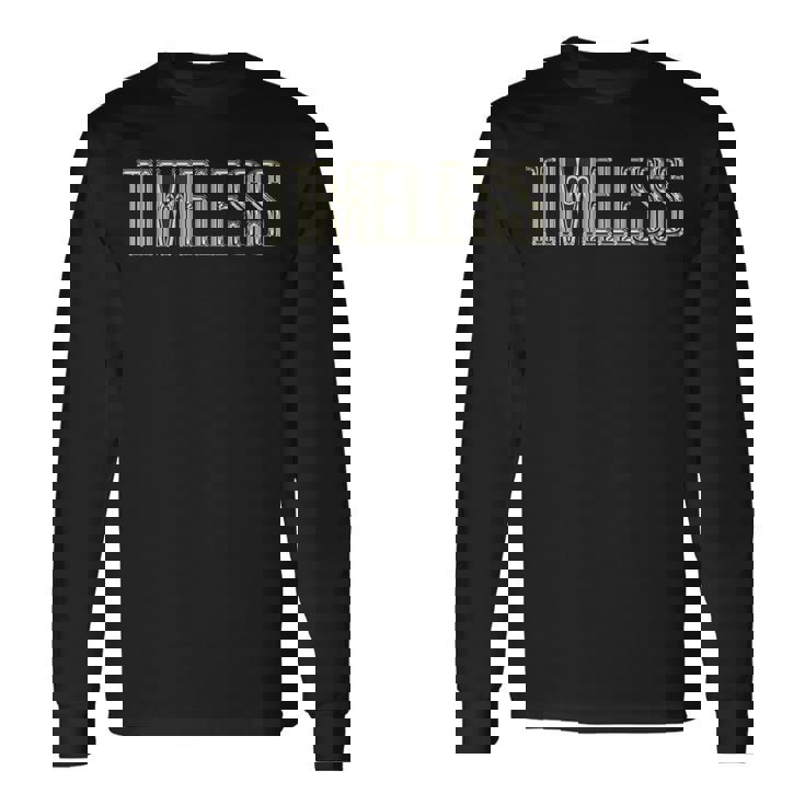 Timeless タイムレス-ブラックホワイト 長袖Tシャツ