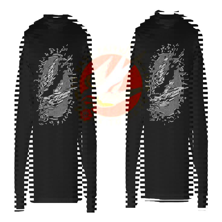 To Have Faith Is To Have Wings Oldchoolwallow Tattooスワロータトゥー 長袖Tシャツ