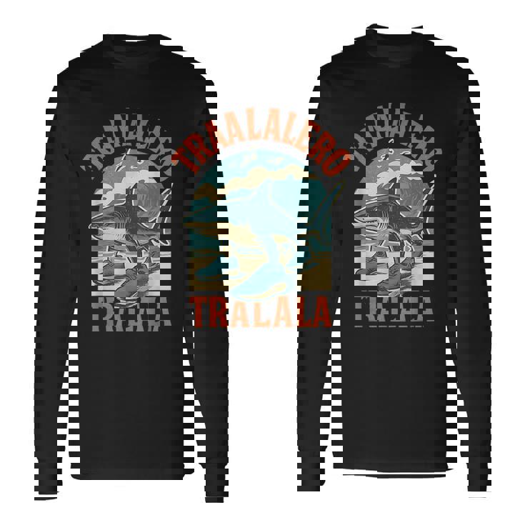 Tralalero Tralala イタリアンブレインロットミーム 長袖Tシャツ
