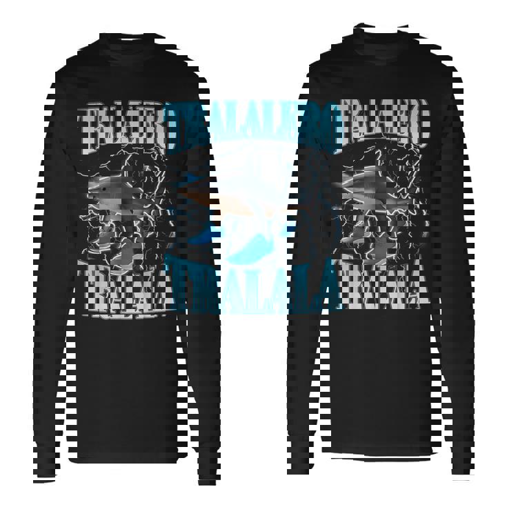 Tralalero Tralala 面白い イタリアン ブレイン ミーム ボーイズ キッズ 長袖Tシャツ