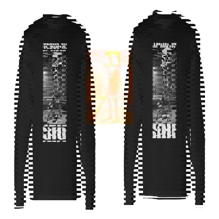 Tung Tung Tungahur Italian Brainrot Meme 長袖Tシャツ