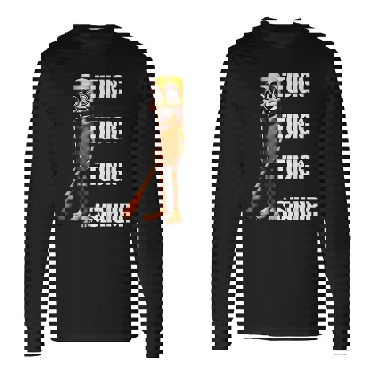 Tung Tung Tungahur イタリアンブレインレッドミーム 長袖Tシャツ