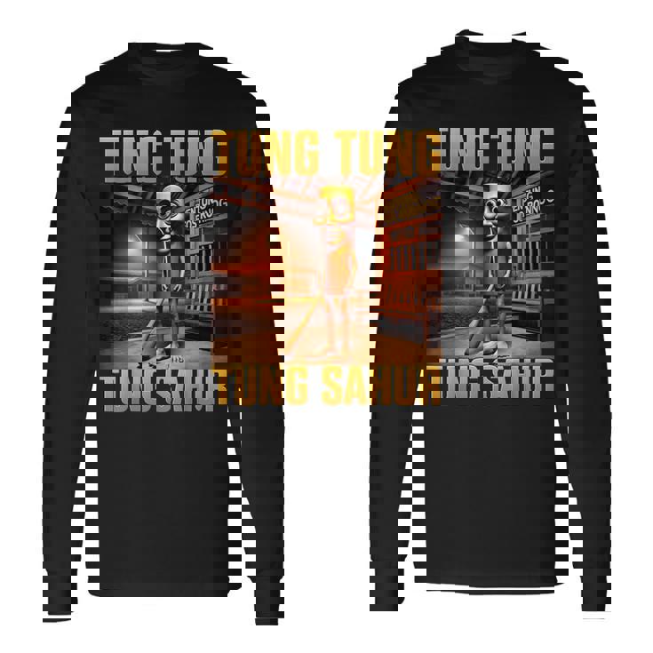Tung Tung Tungahur Meme Brainrot 長袖Tシャツ