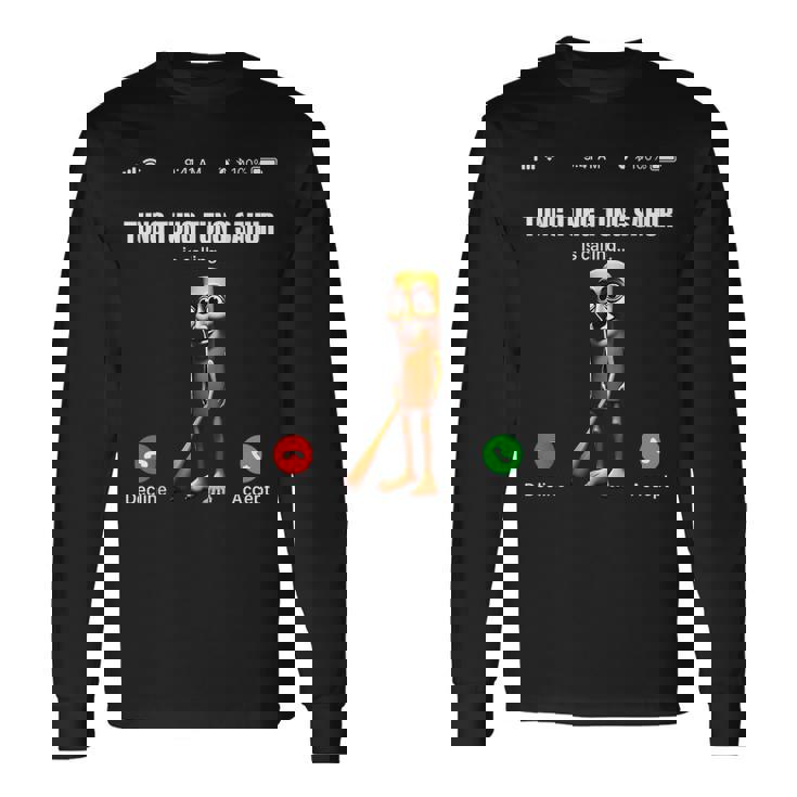 Tung Tung Tungahur-イタリアのブレインロットミーム 長袖Tシャツ