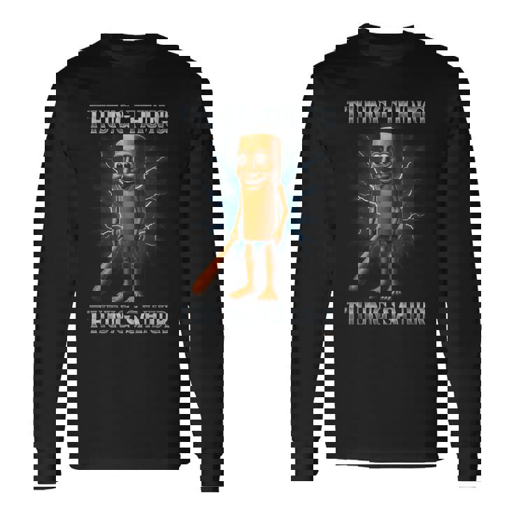 Tung Tung Tungahur 面白い動物 イタリアン ブレイン ミーム 長袖Tシャツ