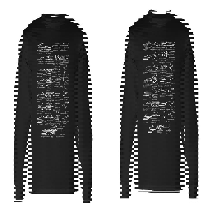 Ufo型空飛ぶ円盤船識別チャート 長袖Tシャツ ギフトのアイデア