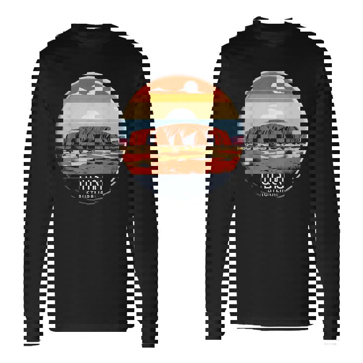 Uluru オーストラリア お土産 エアーズ ロック 記念品 ヴィンテージ 太陽 長袖Tシャツ ギフトのアイデア