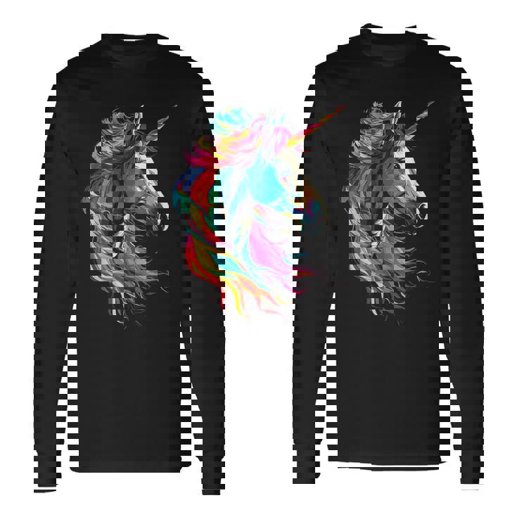 Unicornio Arco Iris Animal Zoológico Camiseta de manga larga Ideas de regalos