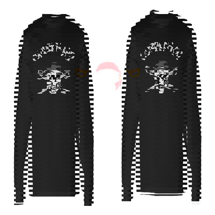 Uomo Pirata Divertente Capitano Papà Maglietta a maniche lunghe