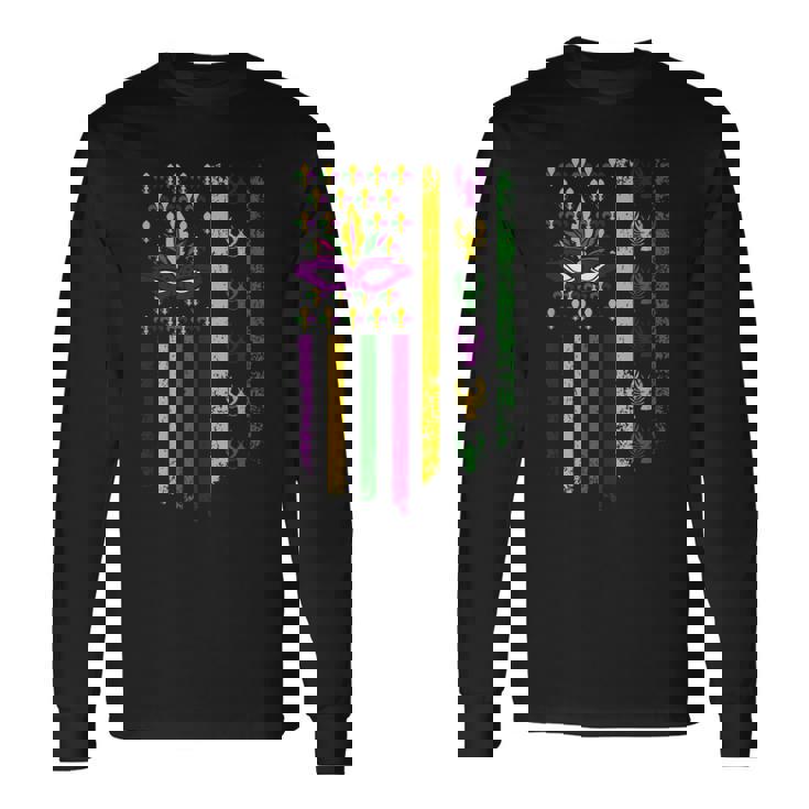 Us Flag Mardi Gras 長袖Tシャツ