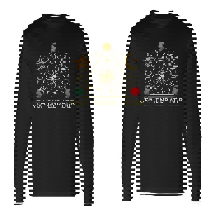 Vega Deneb Altair 夏の三角形の星座 星座 長袖Tシャツ