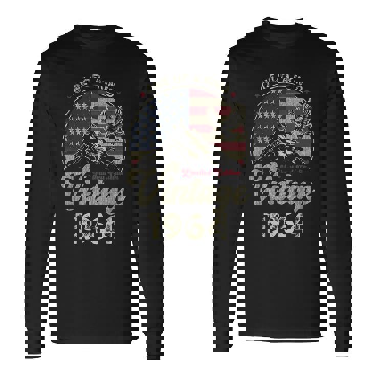 Vintage 1964 愛国的なイーグル、61歳の誕生日、アメリカ国旗 長袖Tシャツ