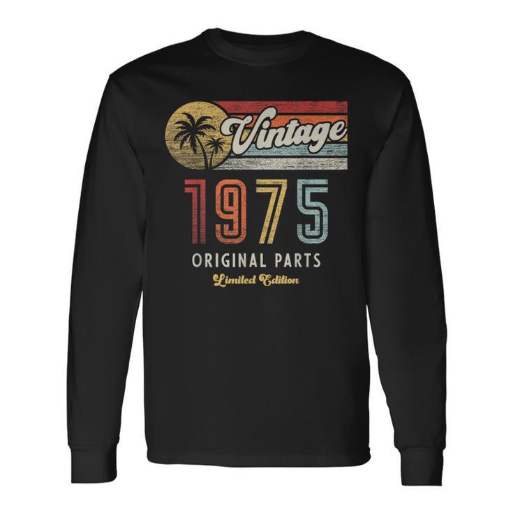 Vintage 1975 Original Piezas Palmas 50 Cumpleaños Camiseta de manga larga