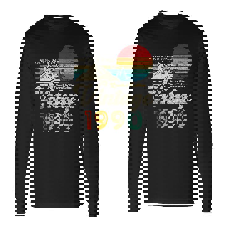 Vintage 1990 Montañas Águila Retro 35 Cumpleaños Camiseta de manga larga