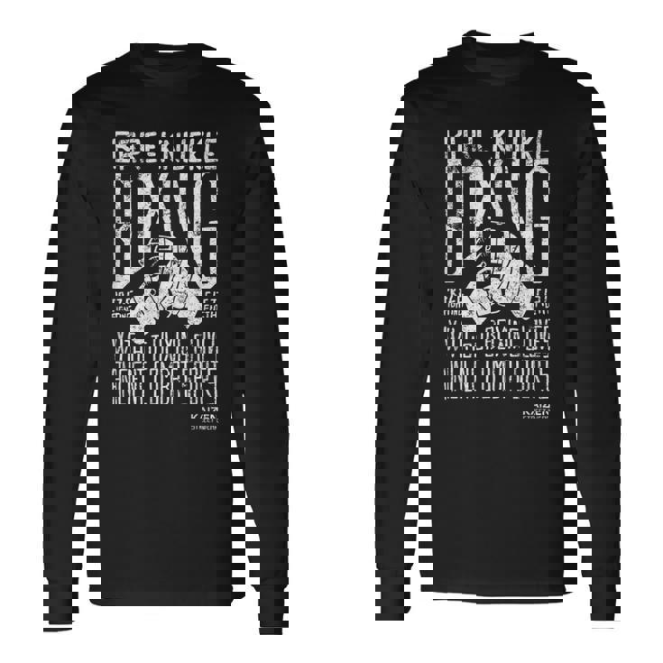 Vintage Bare Knuckle Boxingin Guantes De Boxeo Camiseta de manga larga
