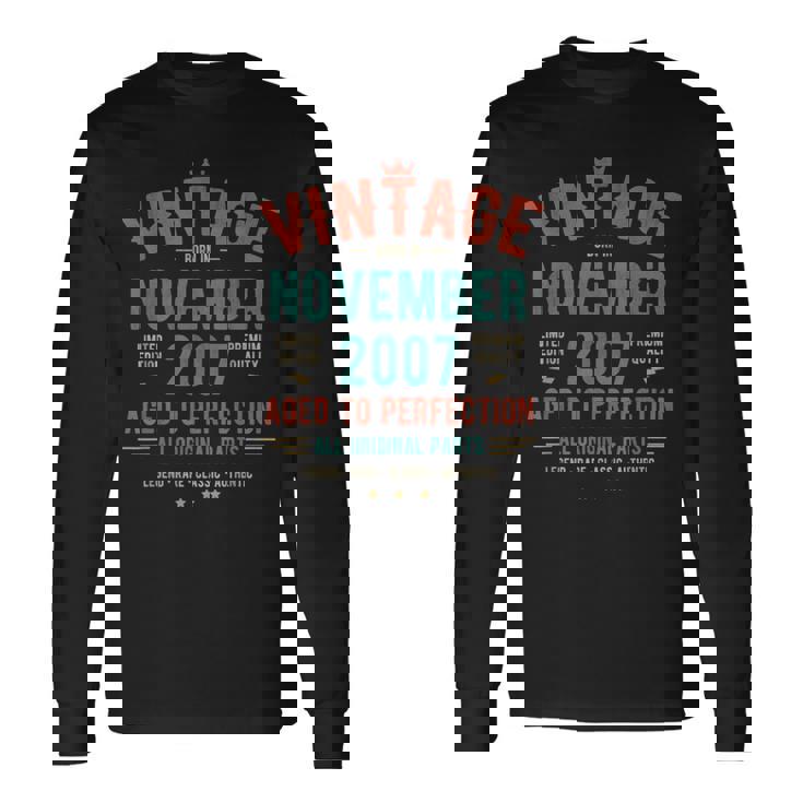 Vintage Clasico Noviembre 2007 Nacido En 2007 Camiseta de manga larga