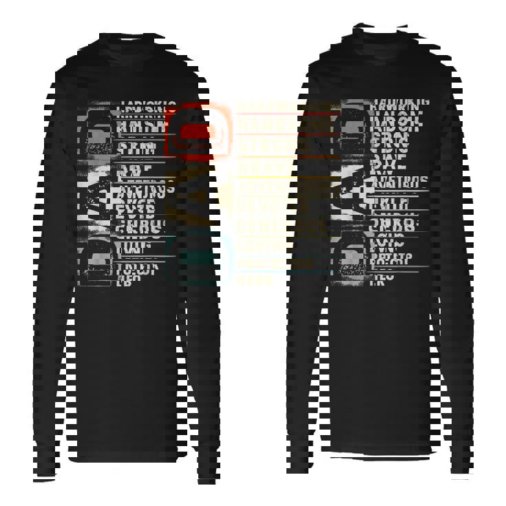 Vintage Definition Of Dad Retro Meme Joke Father's Day Long Sleeve T-Shirt