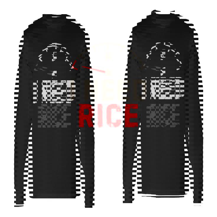 Vintage I Need Rice Lover レトロ 米 食べ物 好き 長袖Tシャツ