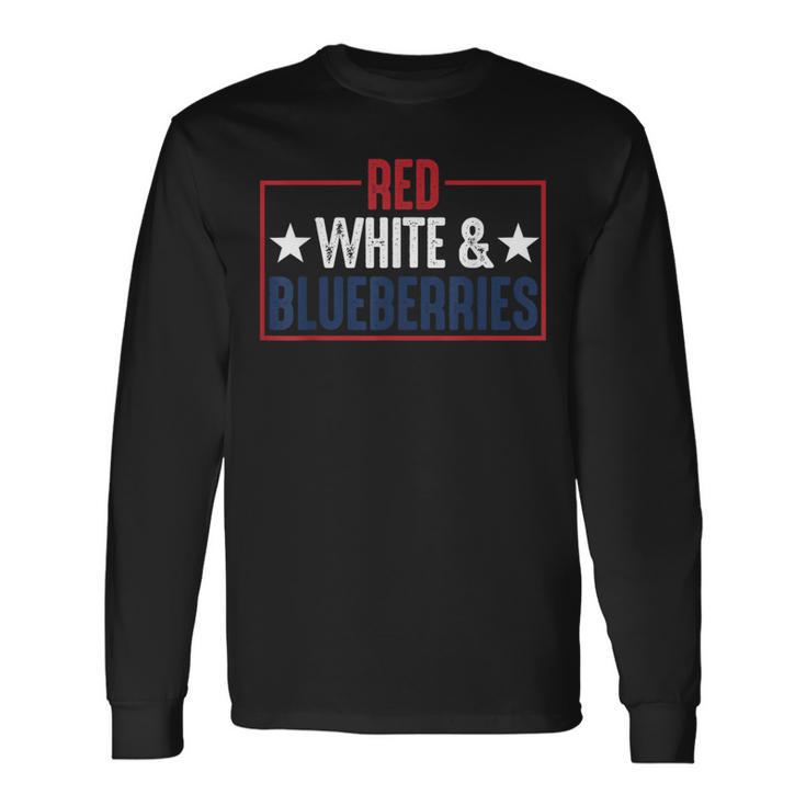 Vintage Red White And Blueberries Long Sleeve T-Shirt