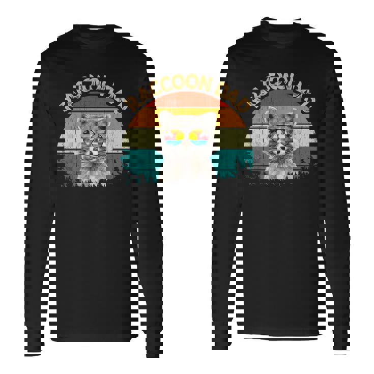 Vintage Retro Wild Animalummerunglass Common Raccoon Dad 長袖Tシャツ