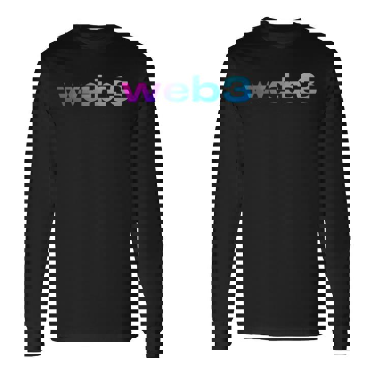 Web3 暗号ブロックチェーン オープンインターネットnftアート 長袖Tシャツ