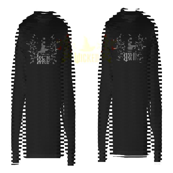 Wicked Movie ロゴ エルファバハット フローラル 長袖Tシャツ