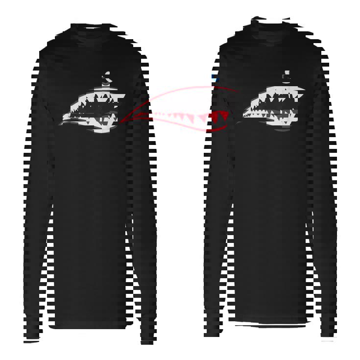 Ww2 ノーズアート第二次世界大戦退役機シャークノーズアート 長袖Tシャツ