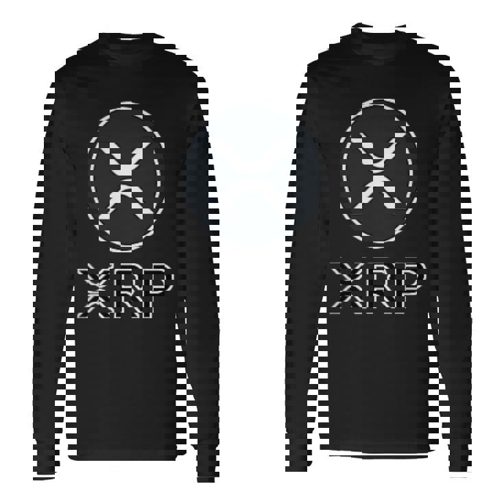 Xrp リップル 暗号通貨ポケットロゴ 長袖Tシャツ